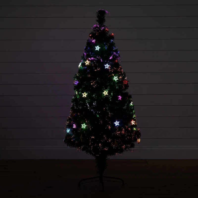 5ft. Fiber Optic Star-Shaped LED Lights Pine Artificial Christmas Tree