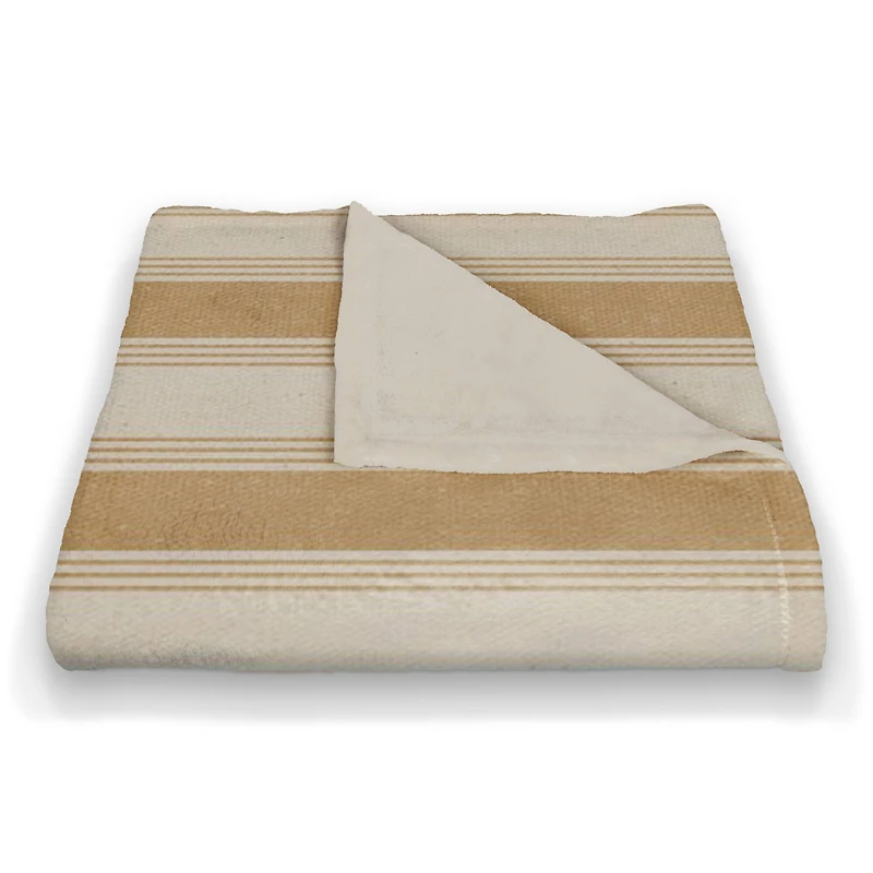 Stripe Coral Fleece Blanket