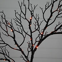 23" Pre-Lit Halloween Black Wreath