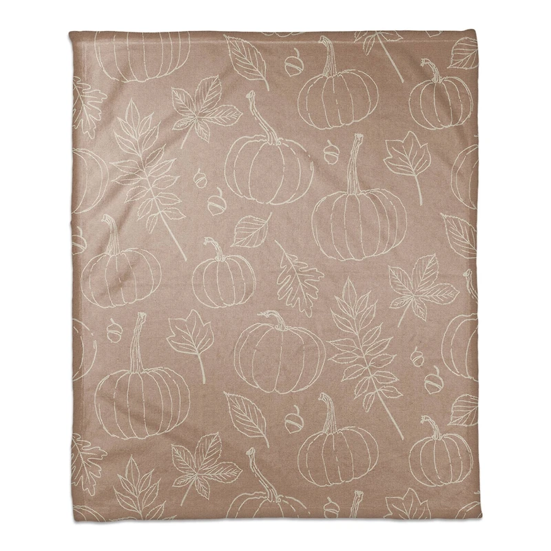 Dusty Rose Fall Patterned Coral Fleece Blanket