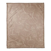 Dusty Rose Fall Patterned Coral Fleece Blanket