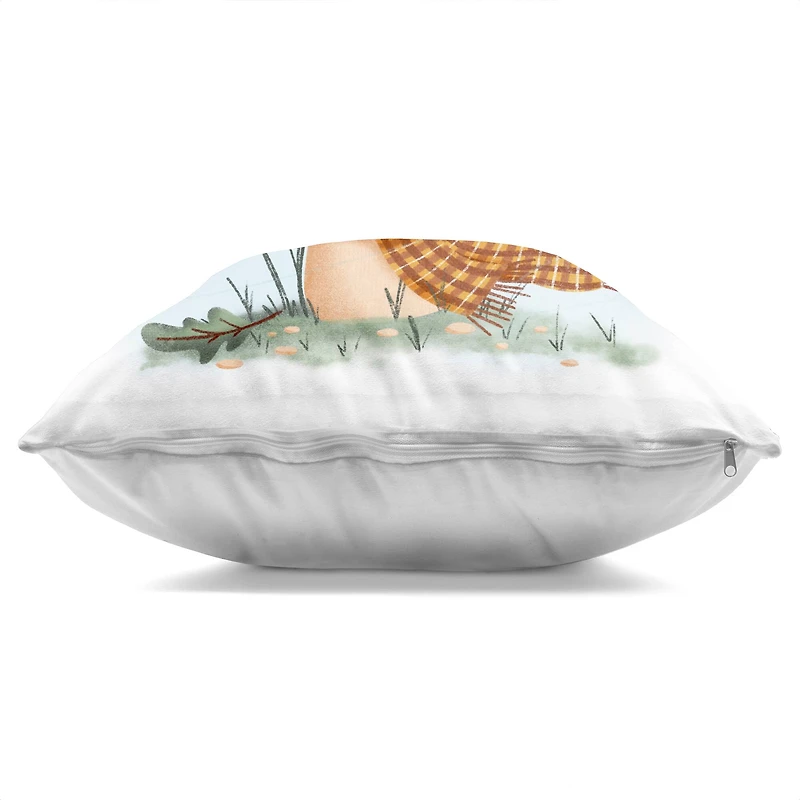 Stupell Industries Happy Mushroom in Scarf Decorative Printed Throw Pillow