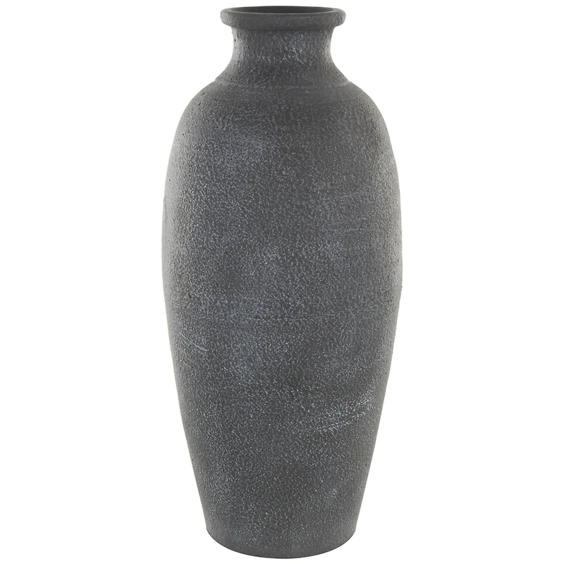 Whitewashed Black Textured Decorative Ceramic Vase