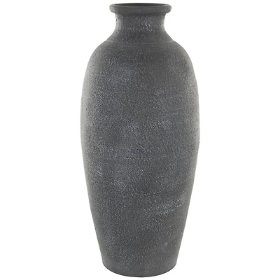 Whitewashed Black Textured Decorative Ceramic Vase