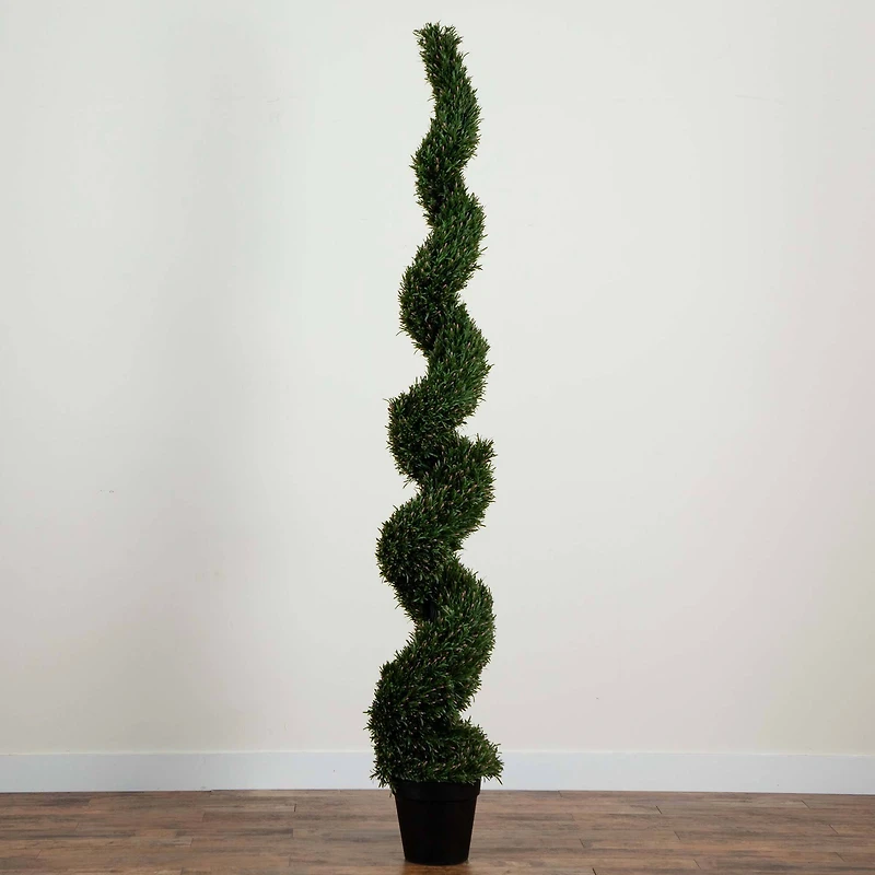 8ft. Potted Artificial Rosemary Spiral Topiary Tree