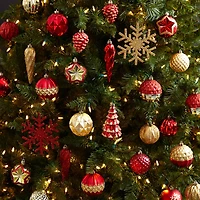 52ct. Holiday Deluxe Shatterproof Christmas Tree Ornament Box Set