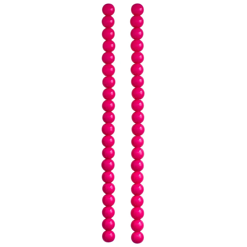 Fuchsia Opaque Glass Round Beads, 8mm by Bead Landing™