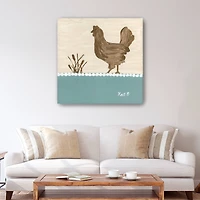 Out To Pasture I Brown Chicken Canvas Giclee
