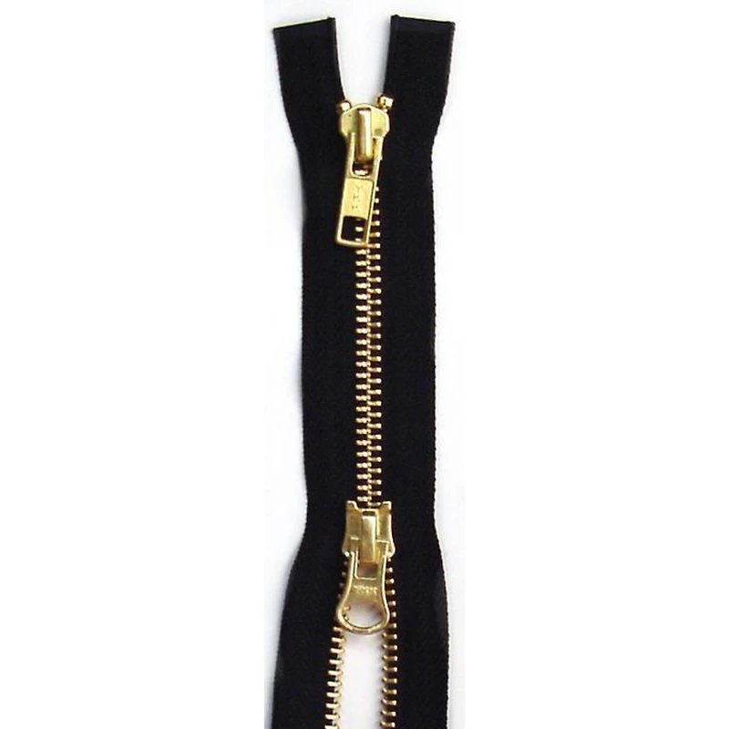 YKK Black & Brass 2 Way Separating Parka Zipper