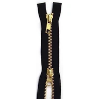 YKK Black & Brass 2 Way Separating Parka Zipper