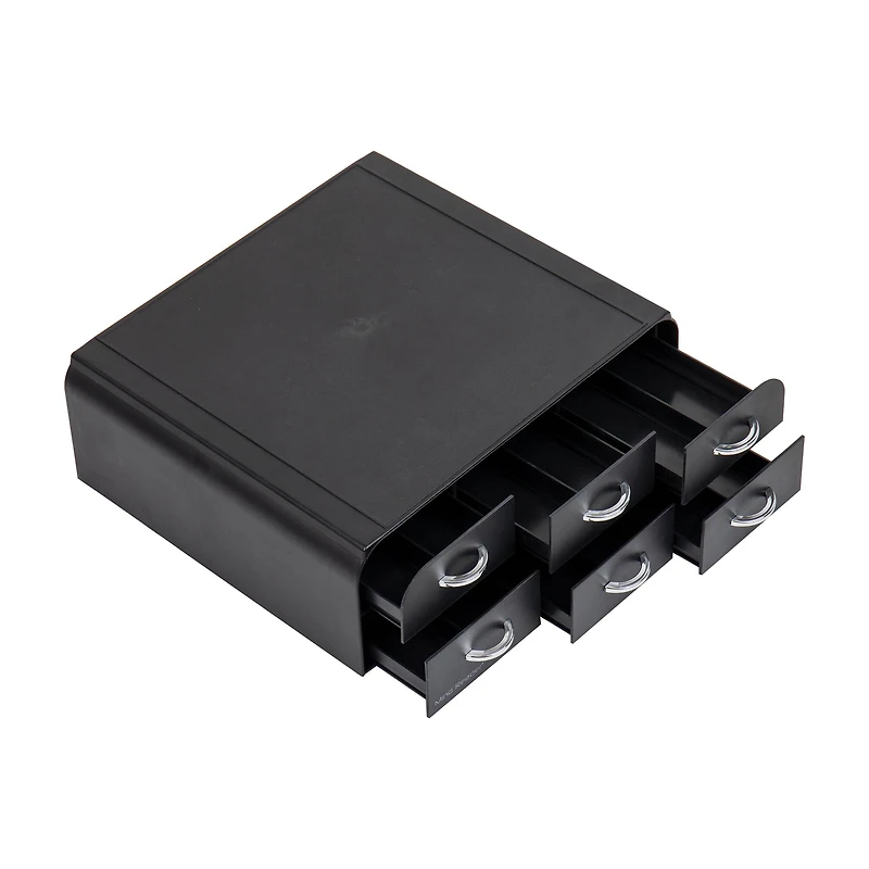 Mind Reader Anchor Collection Black 2-Tier 6-Drawer Single Serve Coffee Pod Organizer