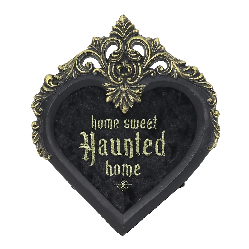 8.25" Black Home Sweet Haunted Home Framed Tabletop Sign by Ashland® 
