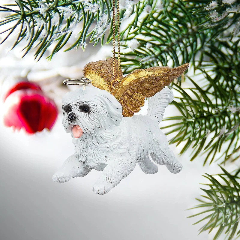 Design Toscano Honor the Pooch Maltese Angel Ornament