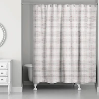 Holiday Gray Plaid Shower Curtain