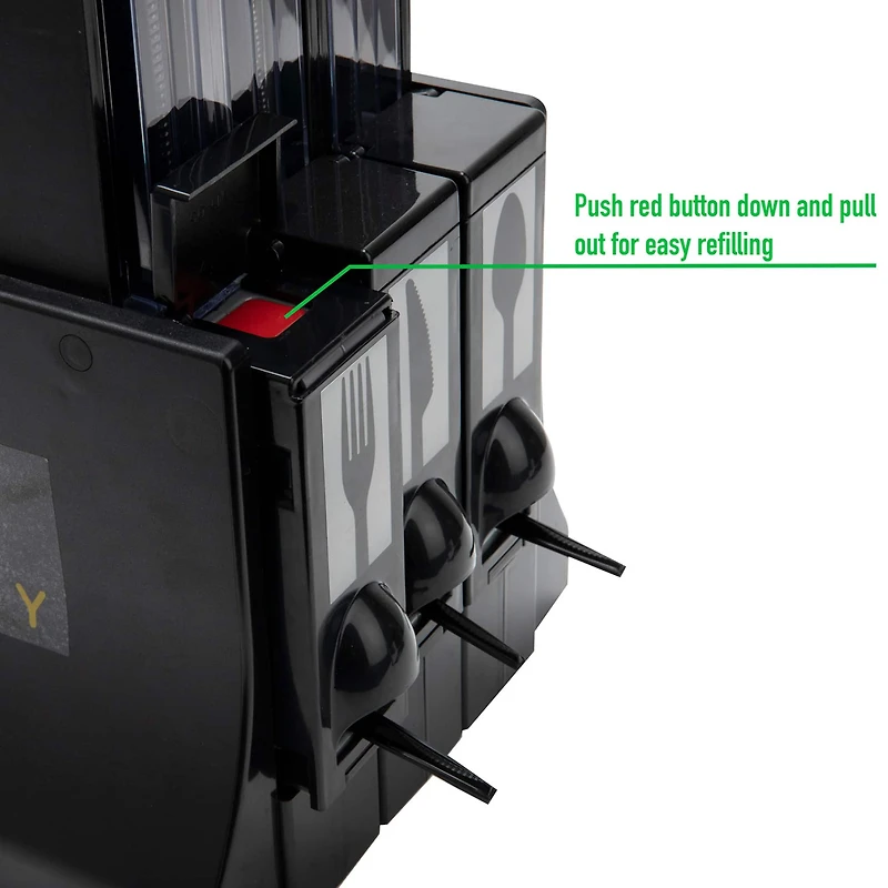 Mind Reader Black Refillable Utensil Dispenser