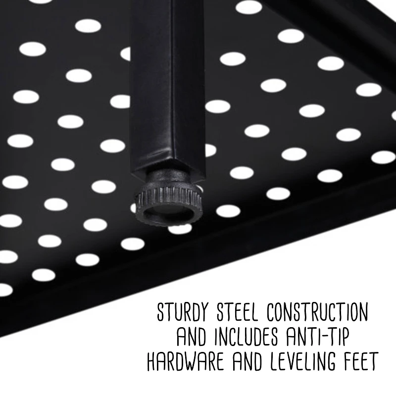 Honey Can Do Reversible Black Bathroom Storage Space Saver