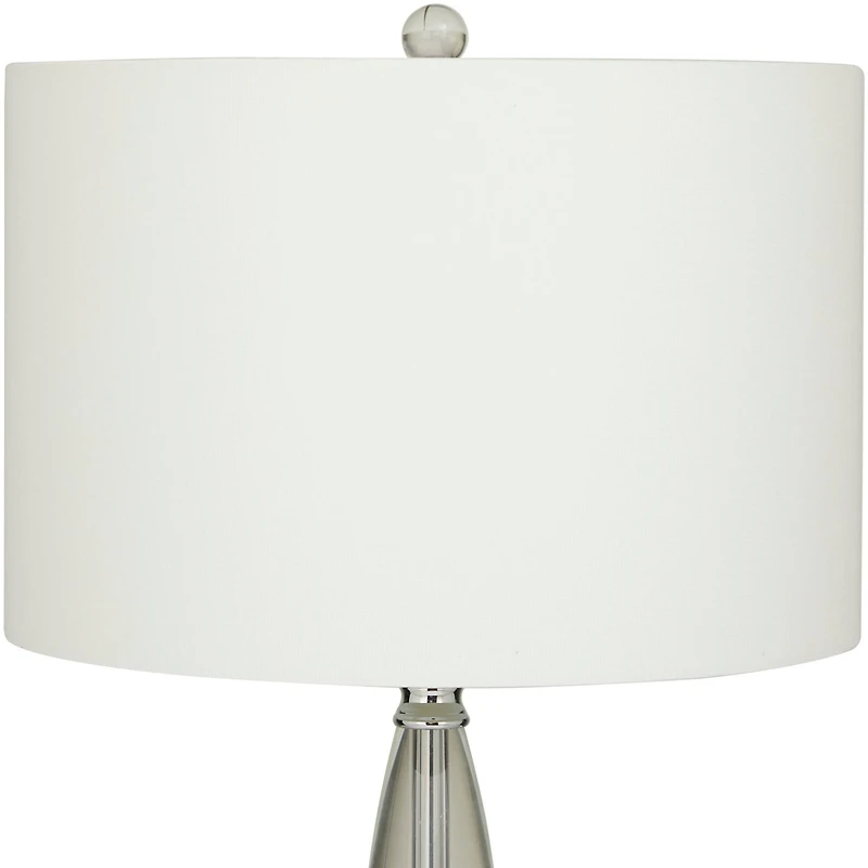 CosmoLiving by Cosmopolitan Clear Crystal Transparent Base Table Lamp with Drum Shade 15" x 15" x 29"