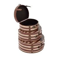 Traditional Wooden American Flag Decorative Box Set