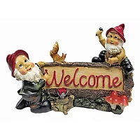 Design Toscano 11" Greetings from the Garden Gnomes Welcome Statue