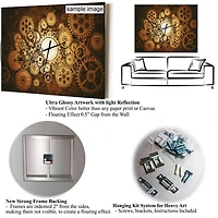 Designart 'Couple Walking In Night Lights Farmhouse Rectangular Wall Clock