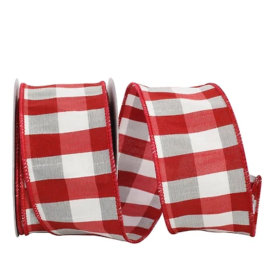 Reliant 2.5" x 10yd. Aspen Check Wired Ribbon