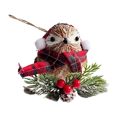 5" Bird with Hat Natural Ornament by Ashland®