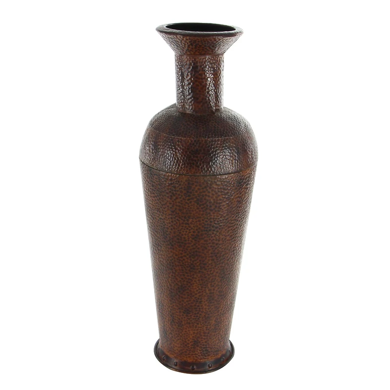 Set of 3 Brown Metal Traditional Vase, 50", 35", 26"
