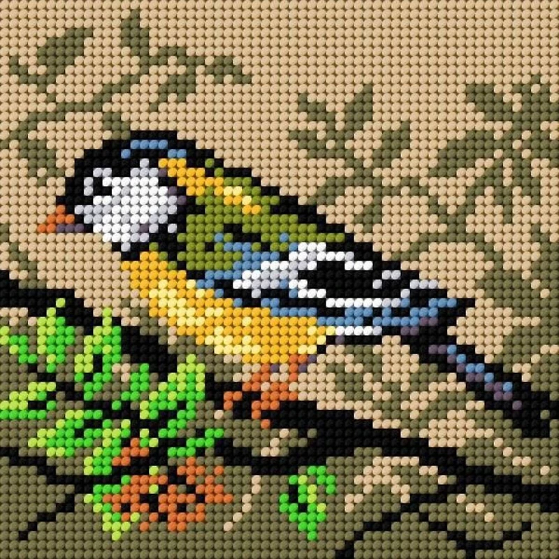 Orchidea Needlepoint Canvas For Halfstitch Without Yarn Titmouse - Printed Tapestry Canvas