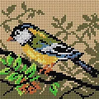 Orchidea Needlepoint Canvas For Halfstitch Without Yarn Titmouse - Printed Tapestry Canvas