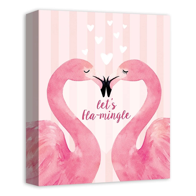 Flamingo Mistletoe Valentine's Canvas Wall Art