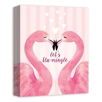 Flamingo Mistletoe Valentine's Canvas Wall Art
