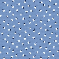 Fabric Editions Blue Carolina Flower Cotton Fabric