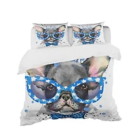 Designart 'Cute French Bulldog with Glasses