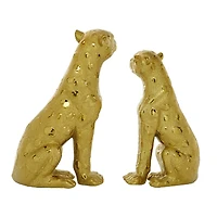 Gold Glam Leopard Sculpture Set