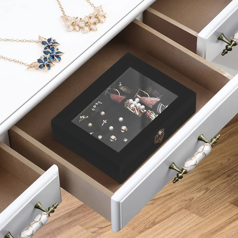 NEX™ 8" Velvet Jewelry Organizer For Earring and Rings
