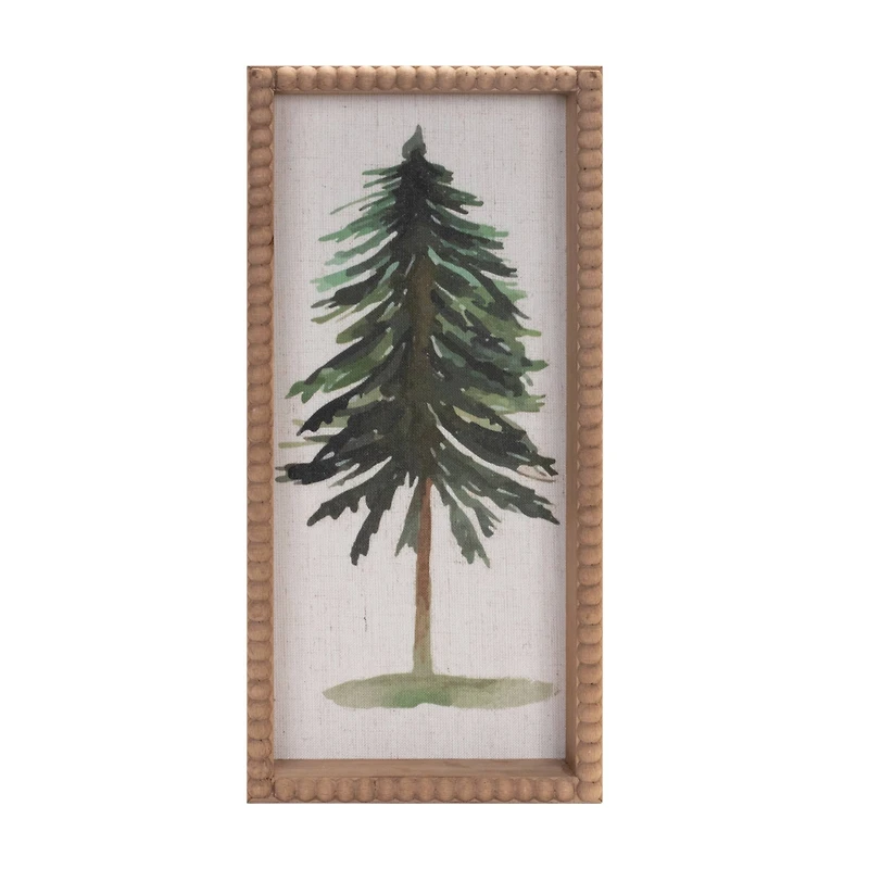 15.75in Framed Pine Tree Plaque Set