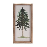 15.75in Framed Pine Tree Plaque Set