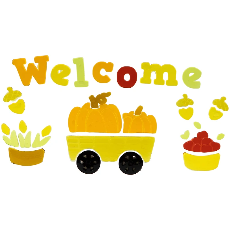 Double Sided Fall Harvest Gel Window Cling Set