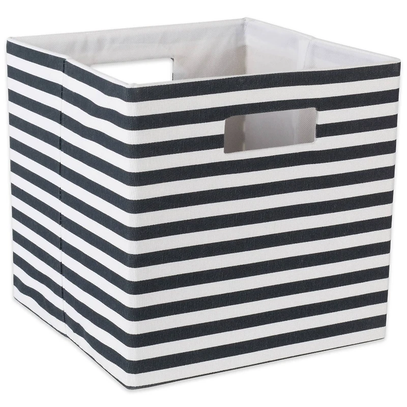 DII® 13" Black Pinstripe Storage Cube