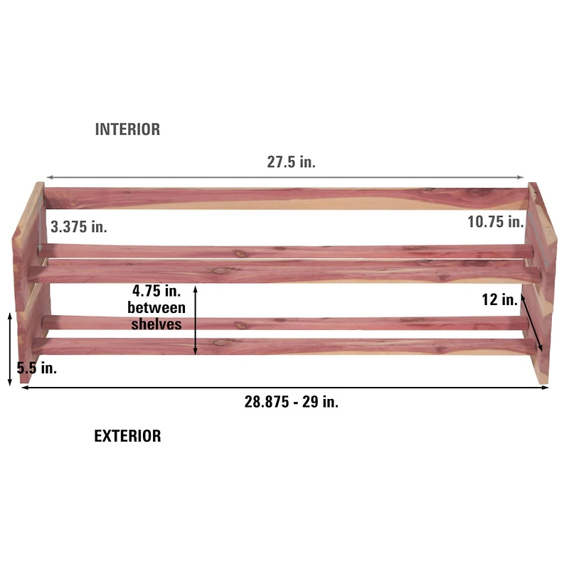 Household Essentials CedarFresh Stackable Cedar Shoe Rack