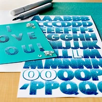 Blue Glitter Ombre Alphabet Stickers by Recollections™