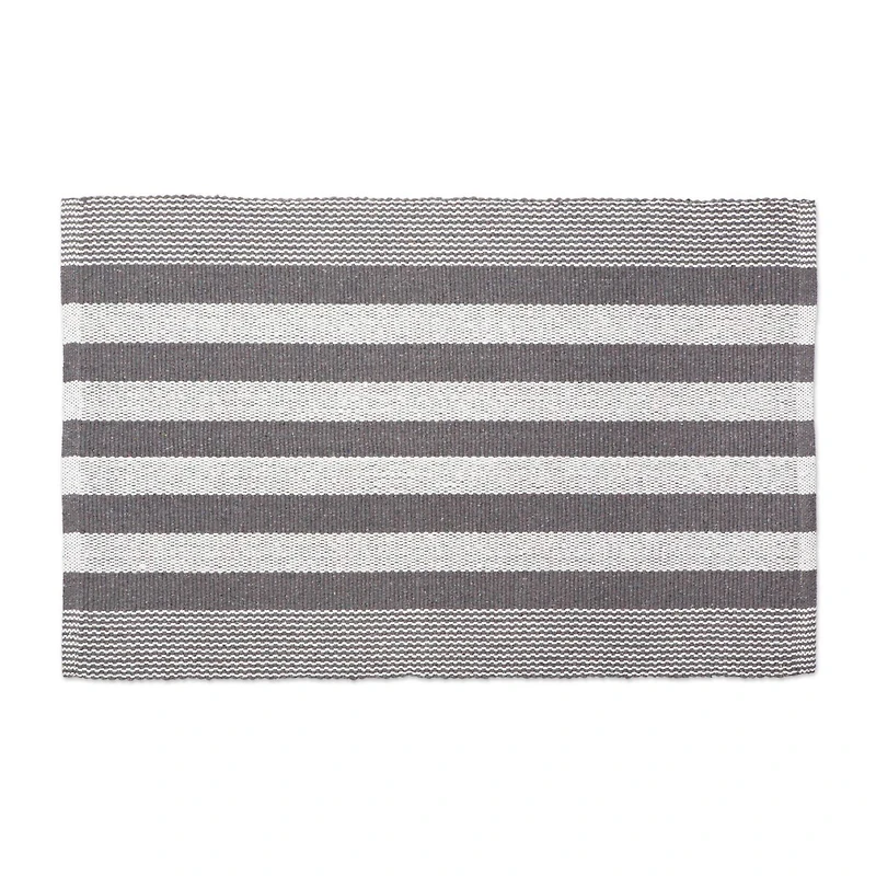 DII® Gray Cabana Stripe Recycled Yarn Rug, 2ft. x 3ft.