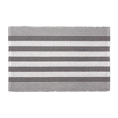 DII® Gray Cabana Stripe Recycled Yarn Rug, 2ft. x 3ft.
