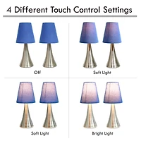 Simple Designs Valencia Mini Touch Table Lamp Set