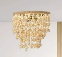 Hello Honey® 15" Round Metal and Shell Flush Mount Ceiling Light