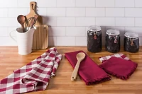 DII® Assorted Wine Heavyweight Fringed Dishtowel (Set of 4)