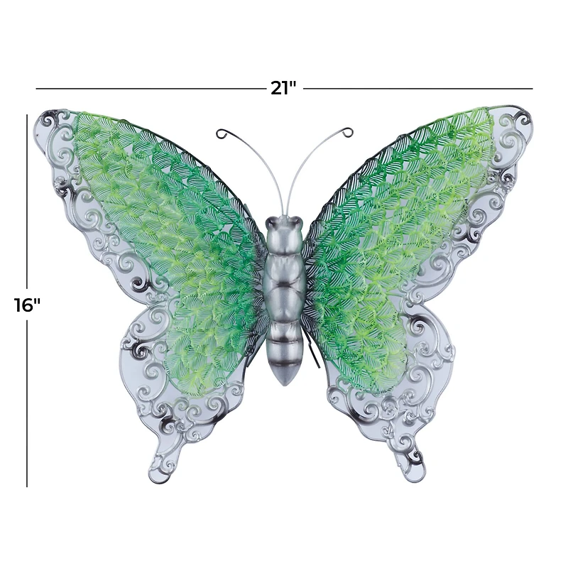 Green Metal Eclectic Wall Decor, 21" x 21" x 2"