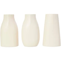 9" Cream Ceramic Minimalistic Vase Set