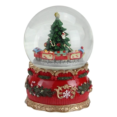 6" Musical Christmas Tree & Train Animated Water Globe