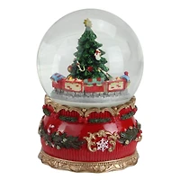 6" Musical Christmas Tree & Train Animated Water Globe